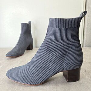 Everlane The Glove Boots 9.5 Gray Knit Stretchy Minimalist Slip On Ankle Booties